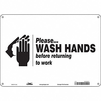 CONDOR 485N41 Safety Sign 10 in x 14 in Aluminum