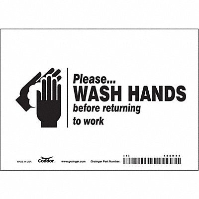 CONDOR 485N44 Safety Sign 5 in x 7 in Vinyl
