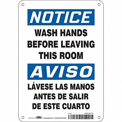 CONDOR 485N70 Safety Sign 10 in x 7 in Aluminum