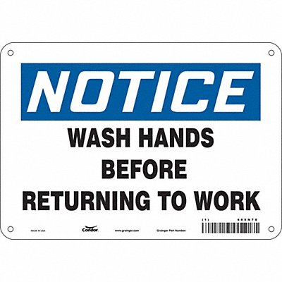CONDOR 485N78 J7172 Safety Sign 7 in x 10 in Aluminum