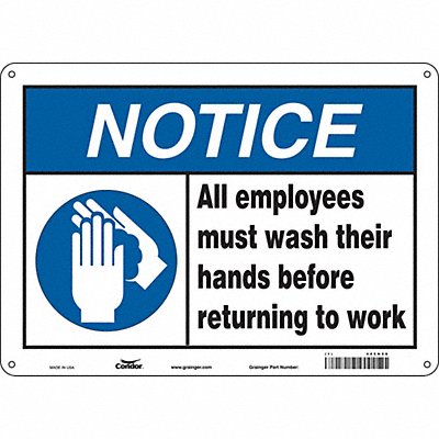 CONDOR 485N88 Safety Sign 10 in x 14 in Aluminum