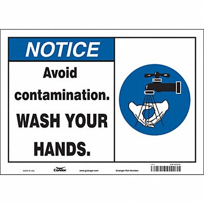 CONDOR 485N99 Safety Sign 10 in x 14 in Vinyl