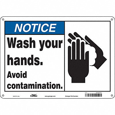 CONDOR 485P27 Safety Sign 10 in x 14 in Aluminum