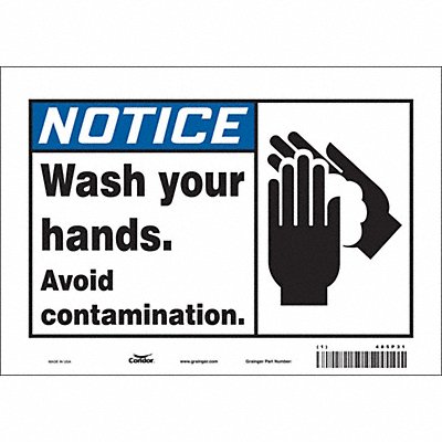 CONDOR 485P31 Safety Sign 7 in x 10 in Vinyl