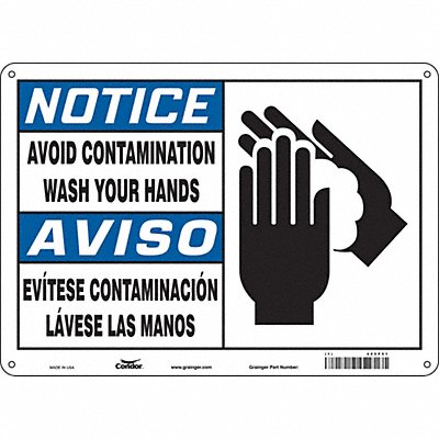 CONDOR 485P51 Safety Sign 10 in x 14 in Aluminum