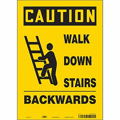 CONDOR 485P92 Safety Sign 14 inx10 in Vinyl