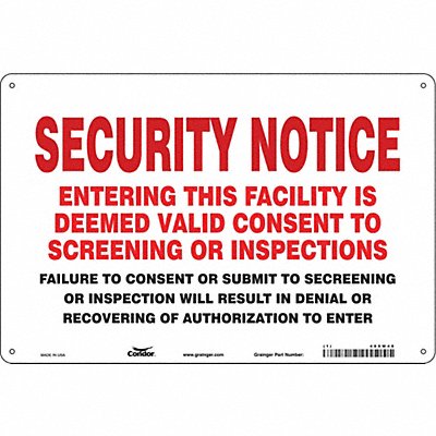 CONDOR 485W48 Safety Sign 24 in x 36 in Vinyl