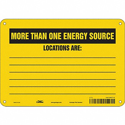 CONDOR 485W75 Safety Sign 7 in x 10 in Aluminum