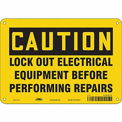CONDOR 485W95 Safety Sign 7 in x 10 in Polyethylene