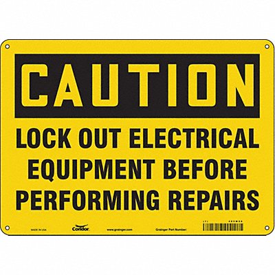 CONDOR 485W96 Safety Sign 10 in x 14 in Polyethylene