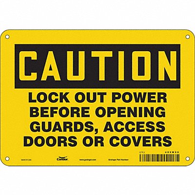CONDOR 485W99 Lockout Sign 7 in x 10 in Aluminum