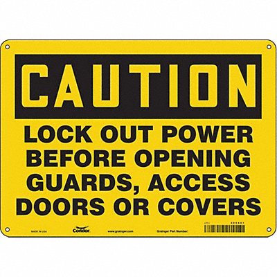 CONDOR 485X01 Safety Sign 10 in x 14 in Aluminum