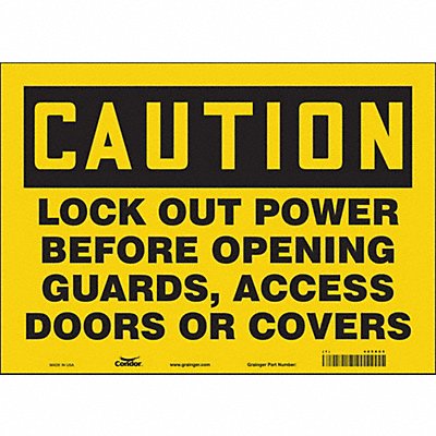 CONDOR 485X05 Safety Sign 10 inx14 in Vinyl