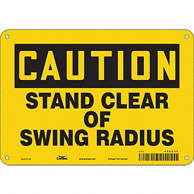 CONDOR 485X34 Safety Sign 7 in x 10 in Aluminum