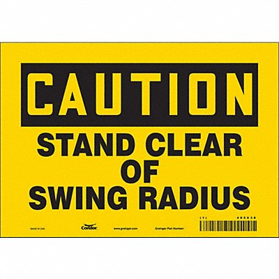 CONDOR 485X38 Safety Sign 7 in x 10 in Vinyl