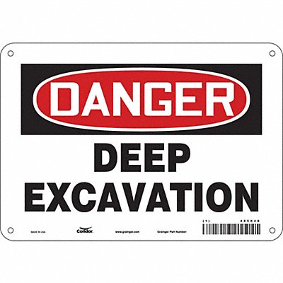 CONDOR 485X48 Safety Sign 7 in x 10 in Aluminum
