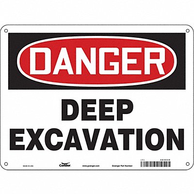 CONDOR 485X50 Safety Sign 18 inx24 in Aluminum