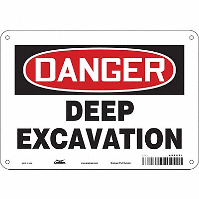 CONDOR 485X51 Safety Sign 7 in x 10 in Polyethylene
