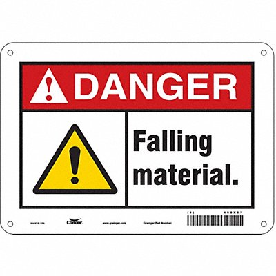 CONDOR 485X57 Safety Sign 7 in x 10 in Aluminum