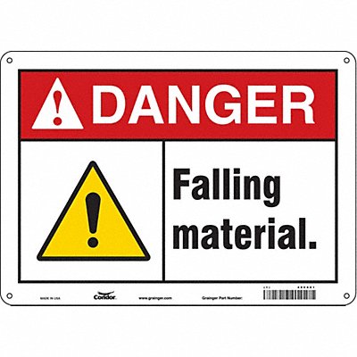 CONDOR 485X61 Safety Sign 10 in x 14 in Polyethylene