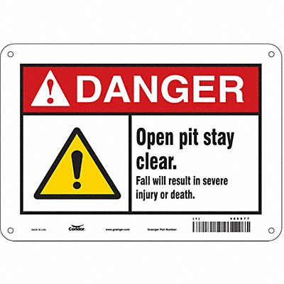 CONDOR 485X77 Construction Sign 7 in x 10 in Aluminum