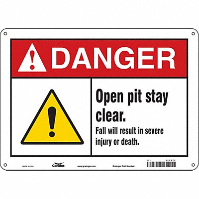 CONDOR 485X78 Safety Sign 10 inx14 in Aluminum
