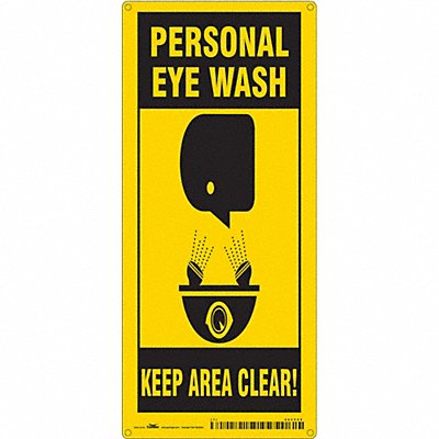 CONDOR 485Y08 Safety Sign 18 in x 8 in Polyethylene