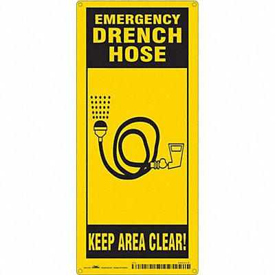CONDOR 485Y14 Safety Sign 18 in x 8 in Polyethylene