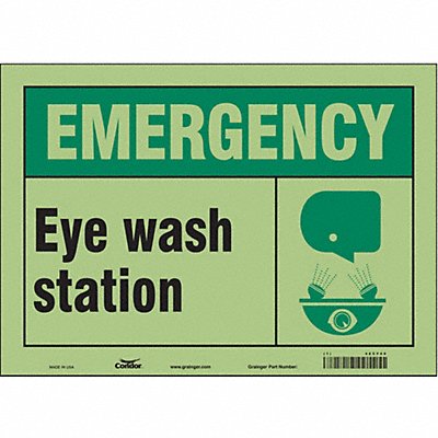 CONDOR 485Y40 Safety Sign 10 in x 14 in Glow Vinyl