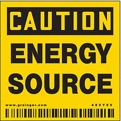 CONDOR 485Y95 Safety Sign 2 inx2 in Vinyl