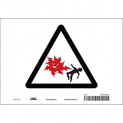 CONDOR 485Z02 Safety Sign 7 in x 10 in Vinyl