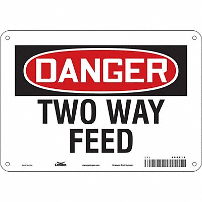 CONDOR 485Z13 Safety Sign 7 inx10 in Polyethylene