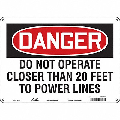 CONDOR 485Z18 Safety Sign 10 in x 14 in Polyethylene