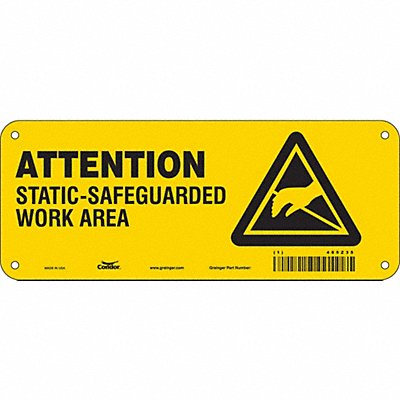 CONDOR 485Z35 Safety Sign 4 in x 10 in Polyethylene