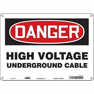 CONDOR 485Z46 Safety Sign 10 in x 14 in Aluminum
