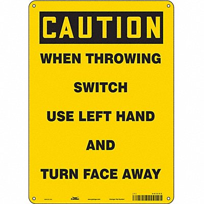 CONDOR 485Z52 Safety Sign 14 in x 10 in Aluminum