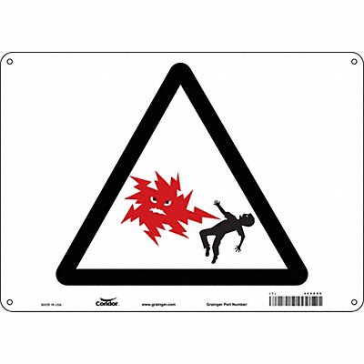 CONDOR 485Z54 Safety Sign 10 in x 14 in Aluminum