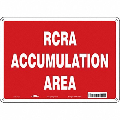 CONDOR 486A46 Safety Sign 10 inx14 in Aluminum