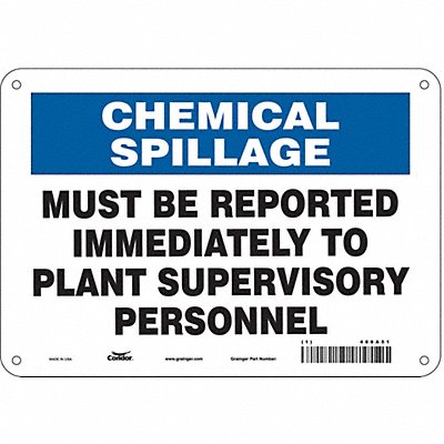 CONDOR 486A51 Chemical Sign 7 in x 10 in Aluminum