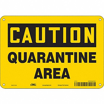 CONDOR 486A59 Safety Sign 7 in x 10 in Polyethylene