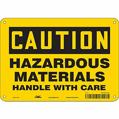 CONDOR 486A65 Safety Sign 7 in x 10 in Polyethylene