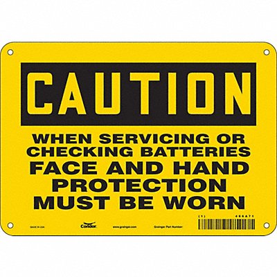 CONDOR 486A71 Safety Sign 7 in x 10 in Polyethylene