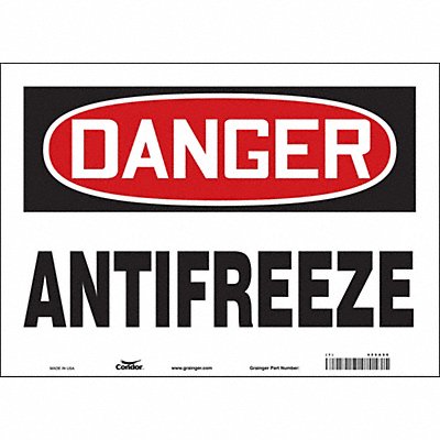 CONDOR 486A86 Safety Sign 10 in x 14 in Vinyl