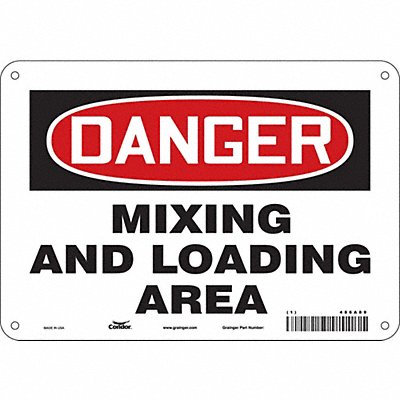 CONDOR 486A89 Safety Sign 7 inx10 in Polyethylene