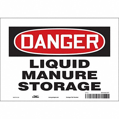 CONDOR 486A97 Safety Sign 7 in x 10 in Vinyl