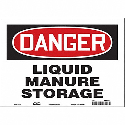 CONDOR 486A98 Safety Sign 10 in x 14 in Vinyl