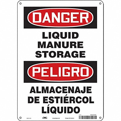 CONDOR 486A99 Safety Sign 14 in x 10 in Aluminum