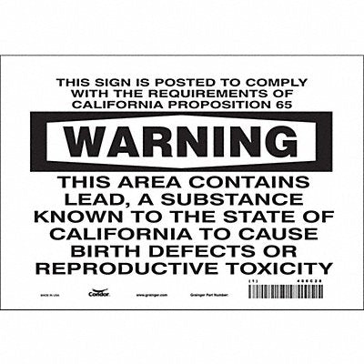 CONDOR 486C28 J8488 Safety Sign 7 inx10 in Vinyl