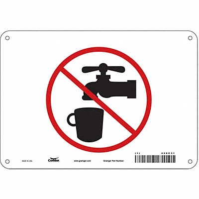 CONDOR 486C31 Safety Sign 7 in x 10 in Aluminum
