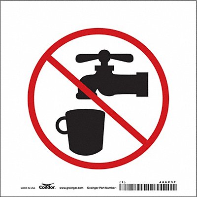 CONDOR 486C37 Safety Sign 7 in x 7 in Vinyl